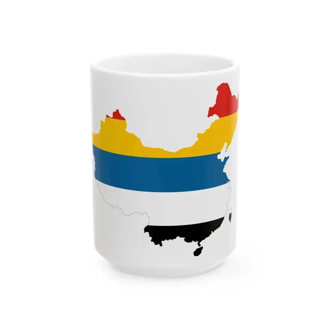 Flag map of Unified China Beiyang Government (China) White Coffee Mug 15oz - Go Mug Yourself