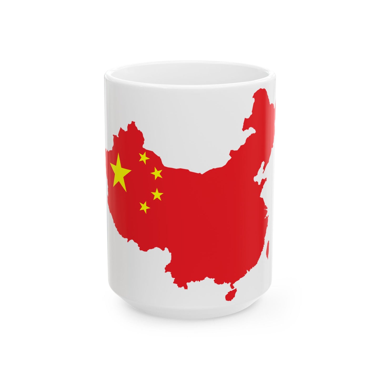 Flag map of Unified China Peoples Republic of China (China) White Coffee Mug-15oz-Go Mug Yourself