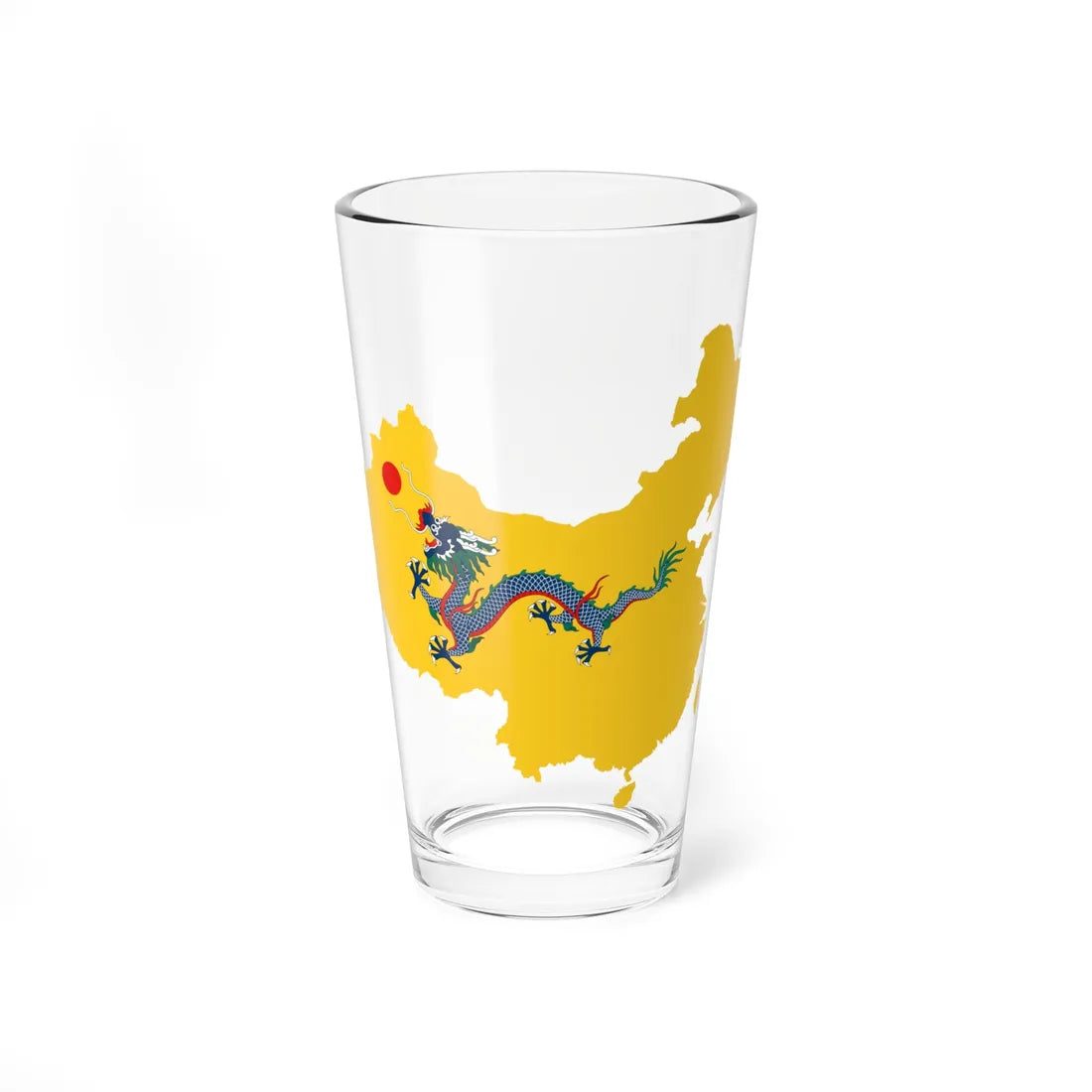 Flag map of Unified China Qing dynasty (China) Pint Glass 16oz 16oz - Go Mug Yourself