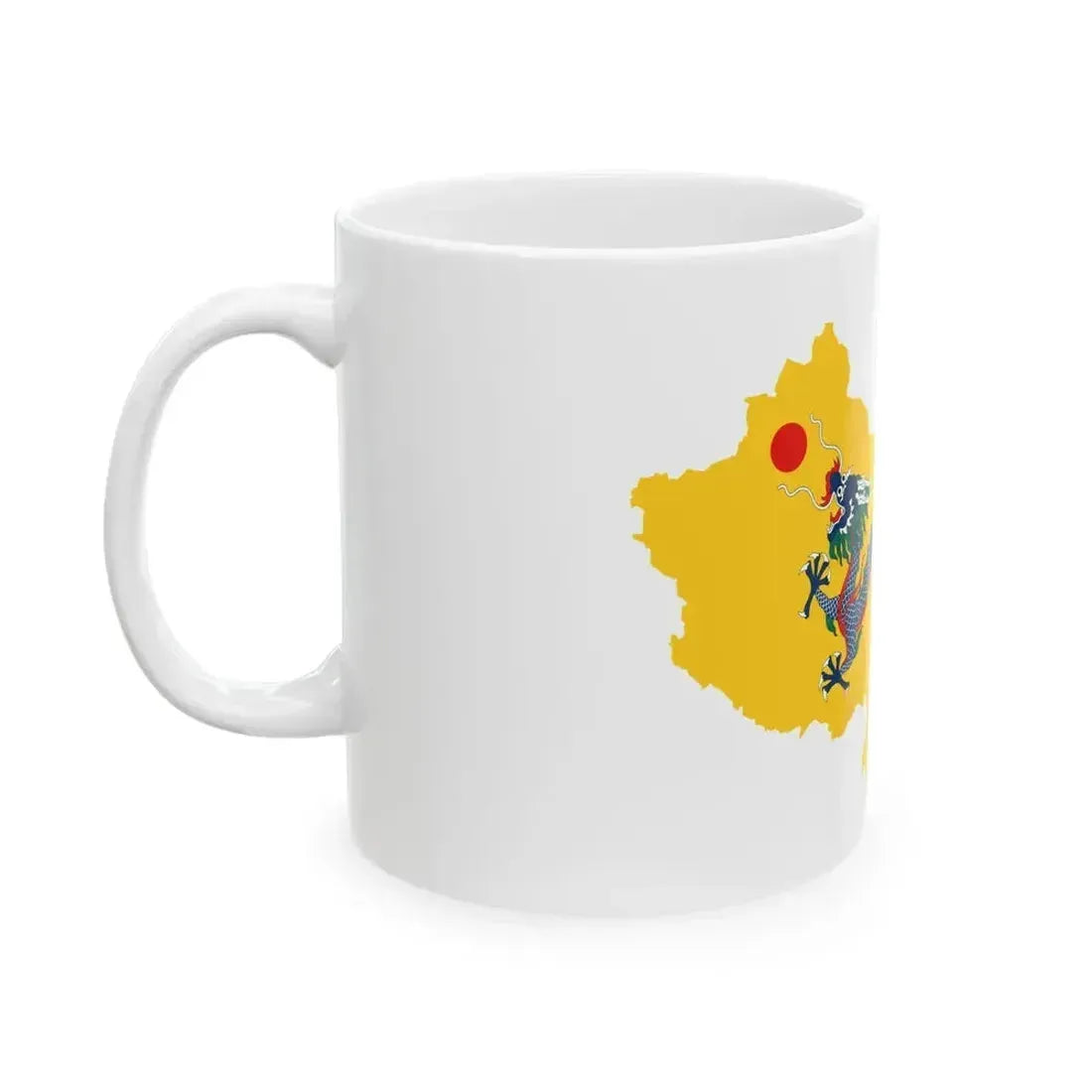 Flag map of Unified China Qing dynasty (China) White Coffee Mug - Go Mug Yourself