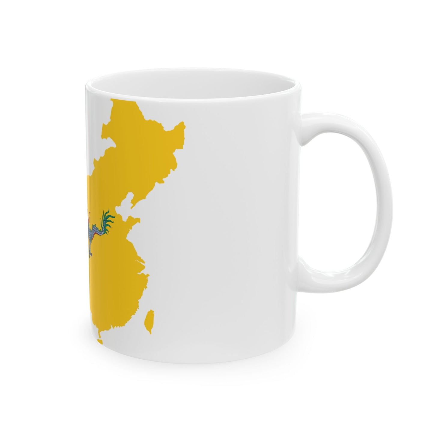 Flag map of Unified China Qing dynasty (China) White Coffee Mug-Go Mug Yourself