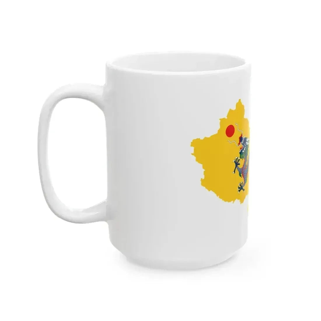 Flag map of Unified China Qing dynasty (China) White Coffee Mug - Go Mug Yourself