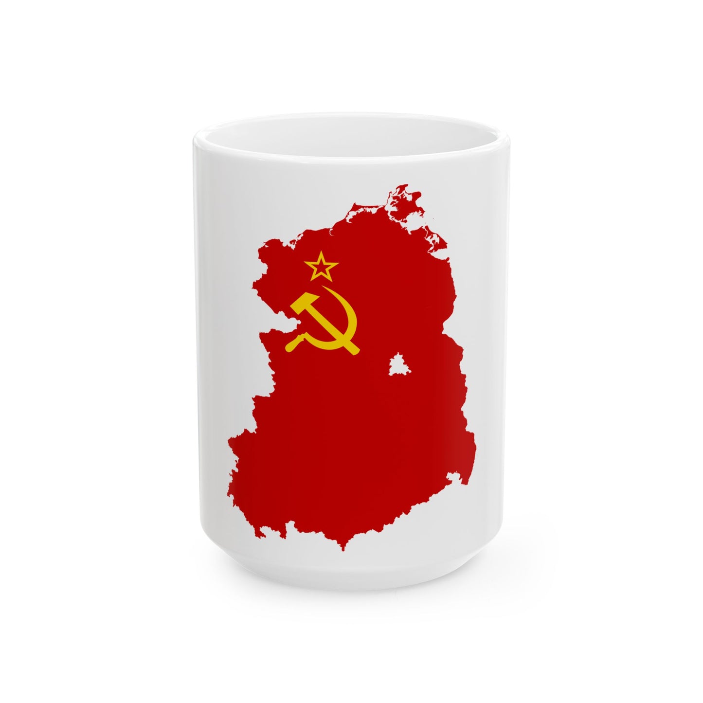 Flag map of USSR-East Germany (Germany) White Coffee Mug-15oz-Go Mug Yourself