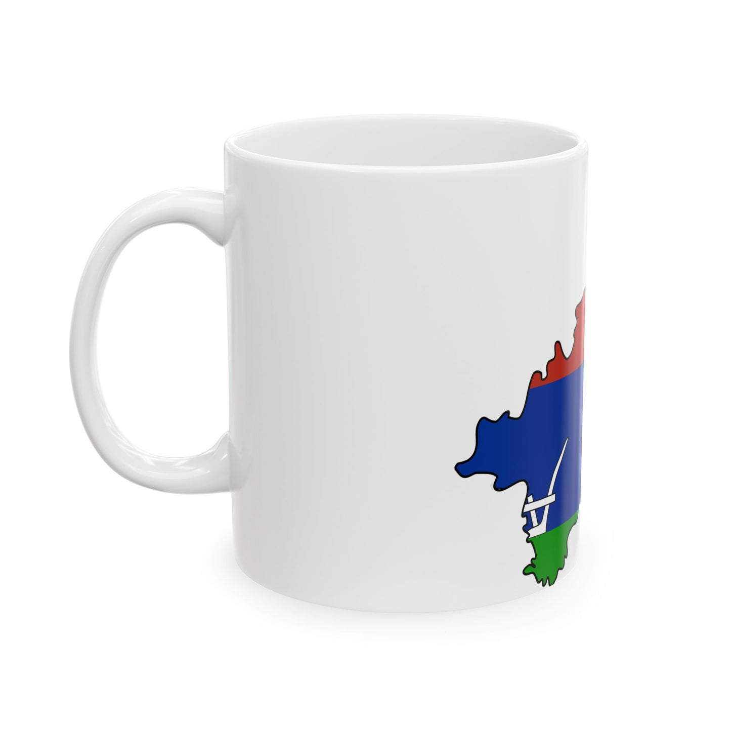 Flag-map of Usti nad Labem Region (Czech Republic) White Coffee Mug-Go Mug Yourself