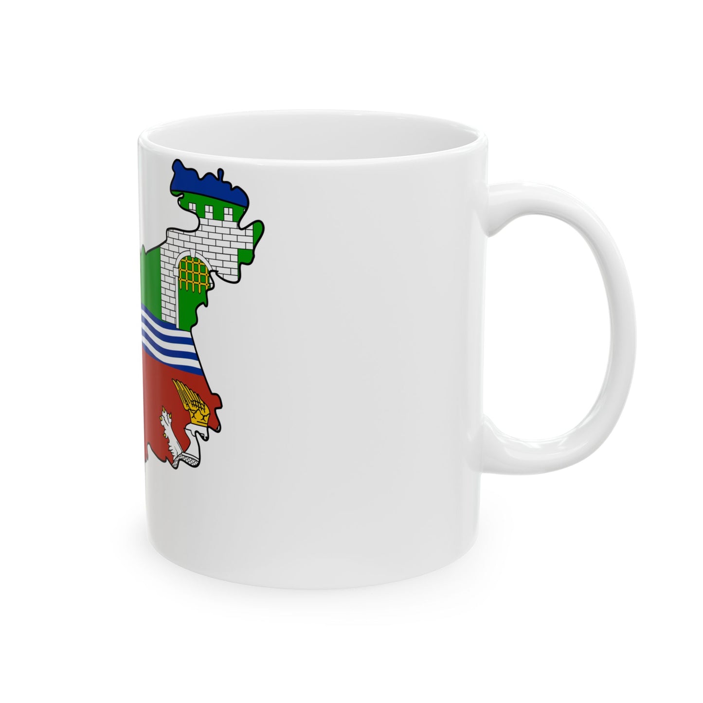 Flag-map of Usti nad Labem Region (Czech Republic) White Coffee Mug-Go Mug Yourself