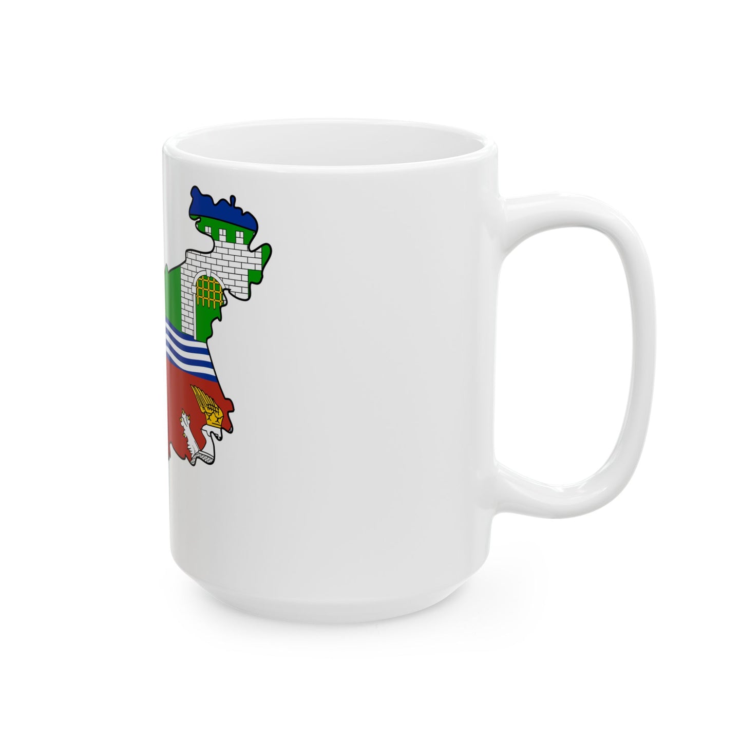 Flag-map of Usti nad Labem Region (Czech Republic) White Coffee Mug-Go Mug Yourself