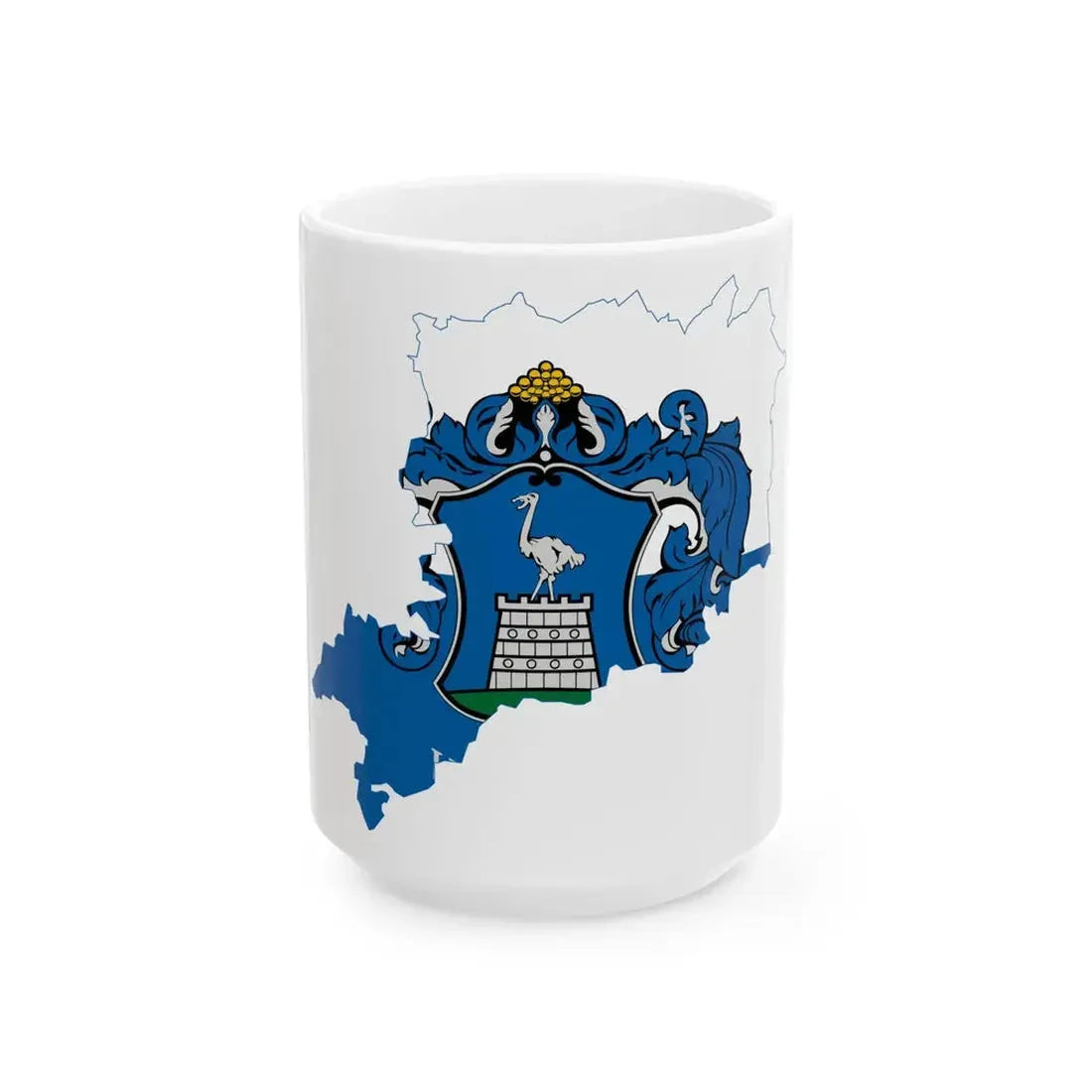Flag-map of Vas County (Hungary) White Coffee Mug 15oz - Go Mug Yourself