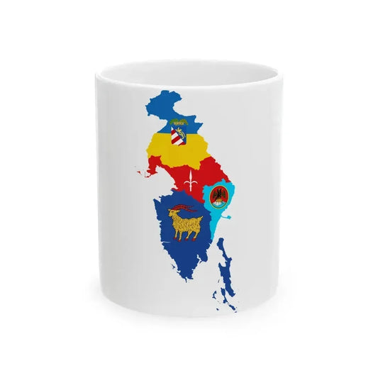 Flag map of Venezia Giulia (Italy) White Coffee Mug 11oz - Go Mug Yourself