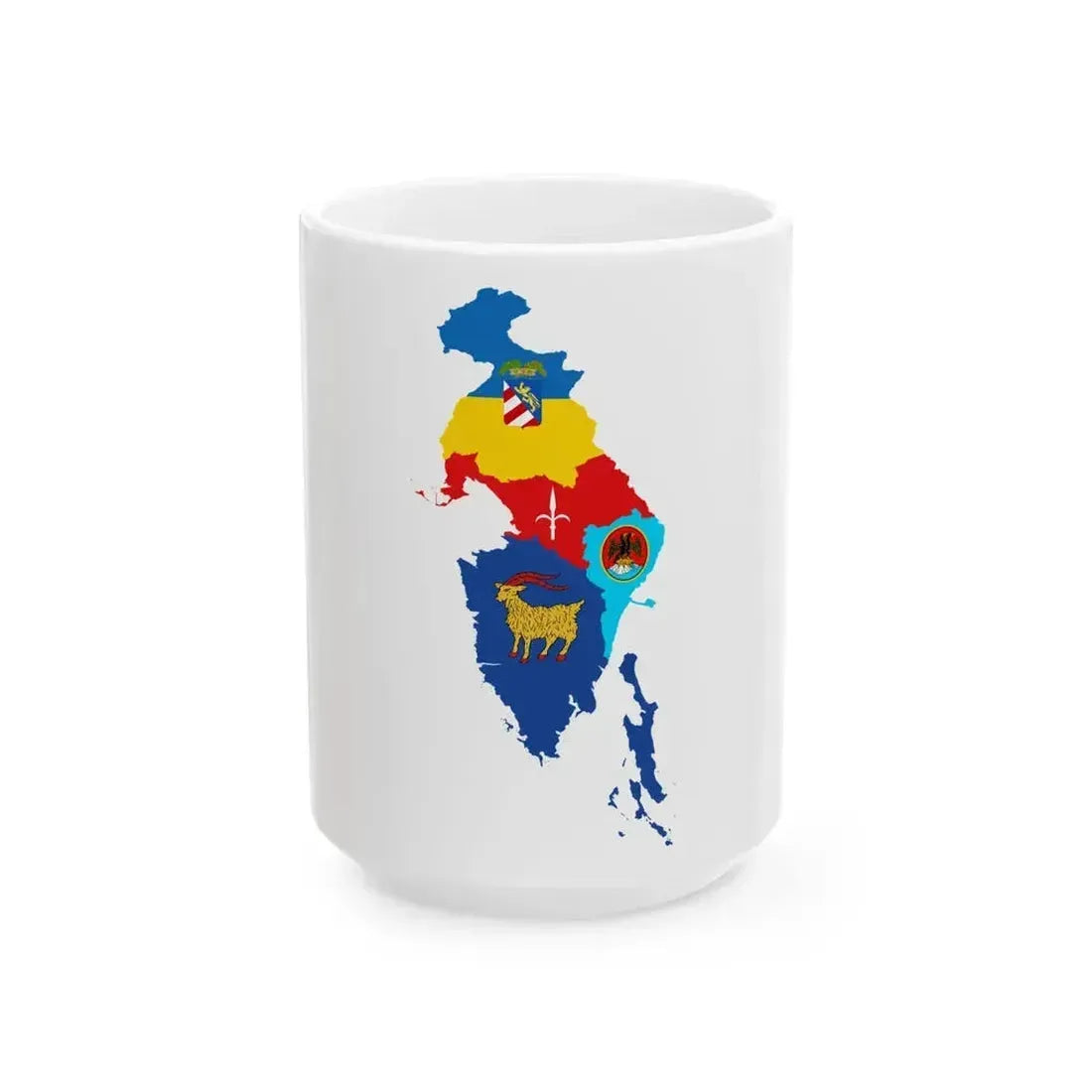 Flag map of Venezia Giulia (Italy) White Coffee Mug 15oz - Go Mug Yourself