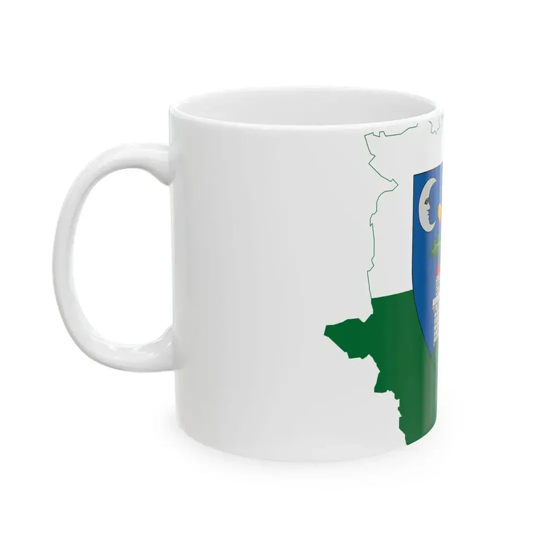 Flag-map of Veszprem County (Hungary) White Coffee Mug - Go Mug Yourself