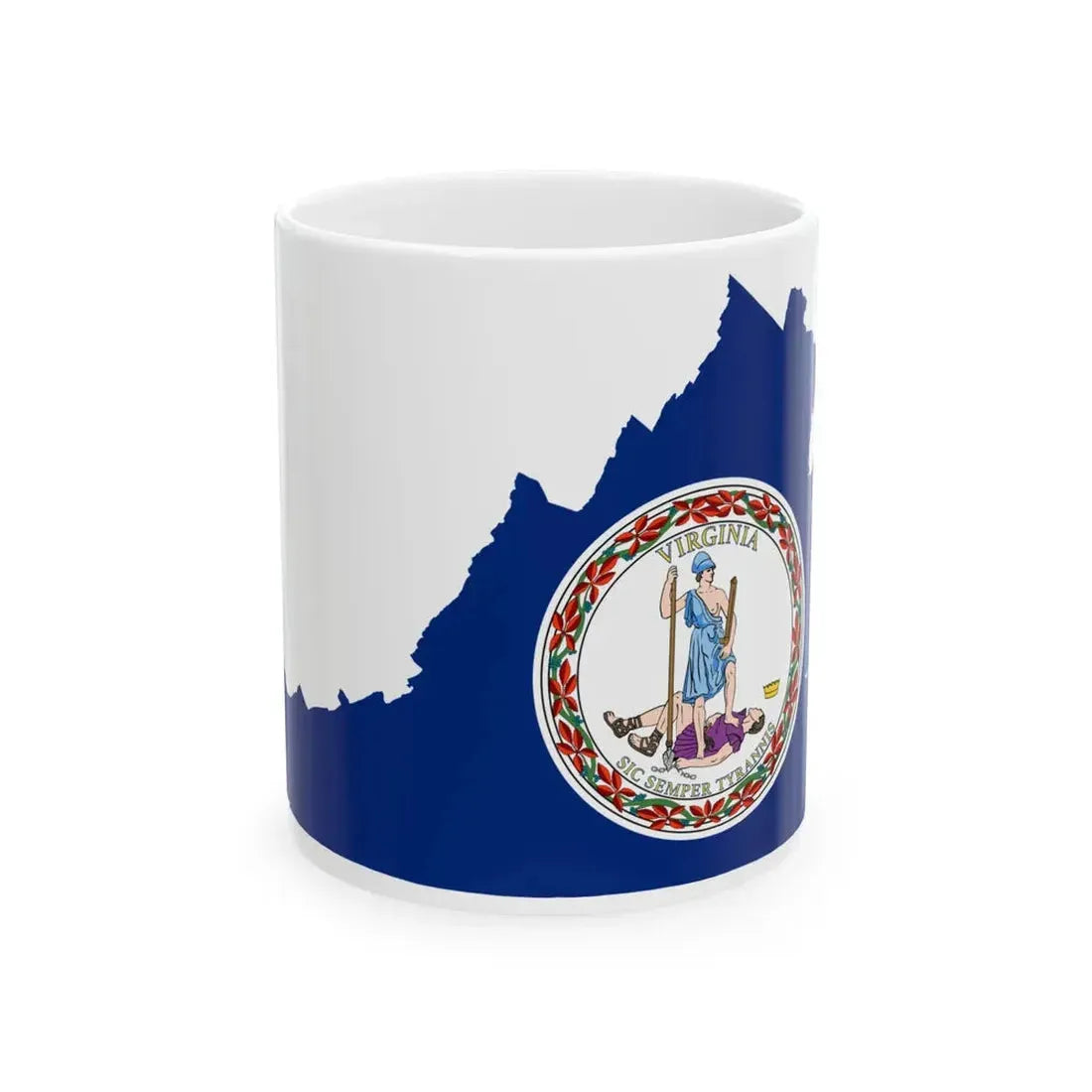 Flag-map of Virginia (United States) White Coffee Mug 11oz - Go Mug Yourself