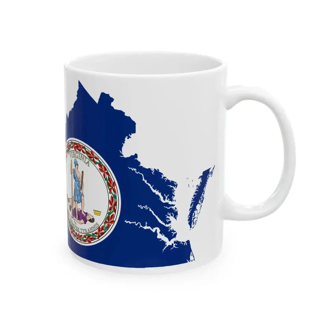 Flag-map of Virginia (United States) White Coffee Mug - Go Mug Yourself