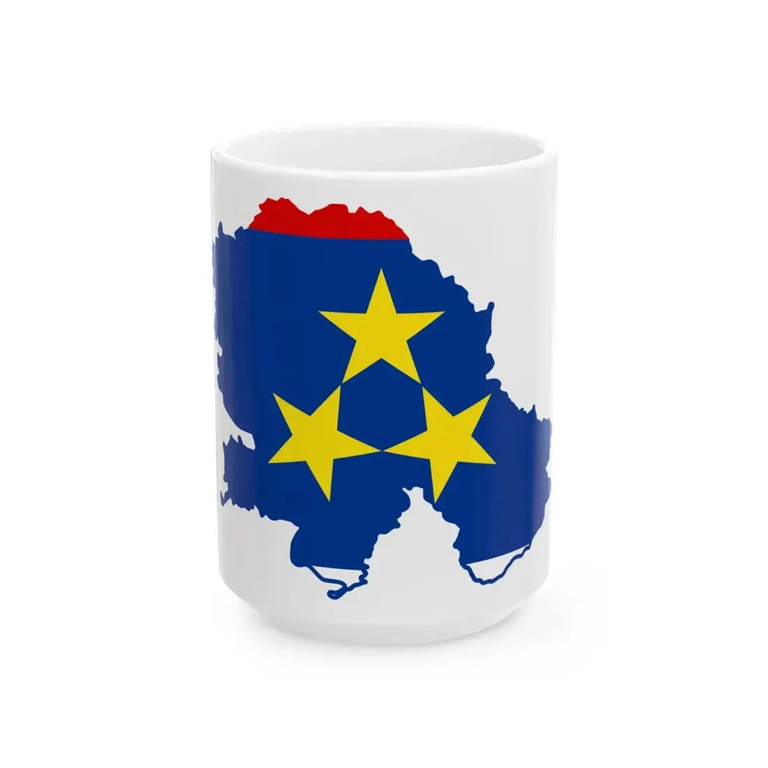 Flag-map of Vojvodina (Serbia) White Coffee Mug 15oz - Go Mug Yourself