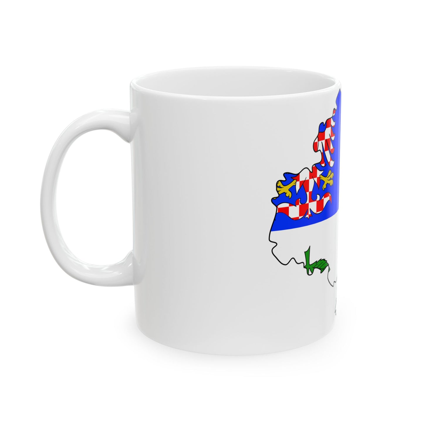 Flag-map of Vysocina Region (Czech Republic) White Coffee Mug-Go Mug Yourself