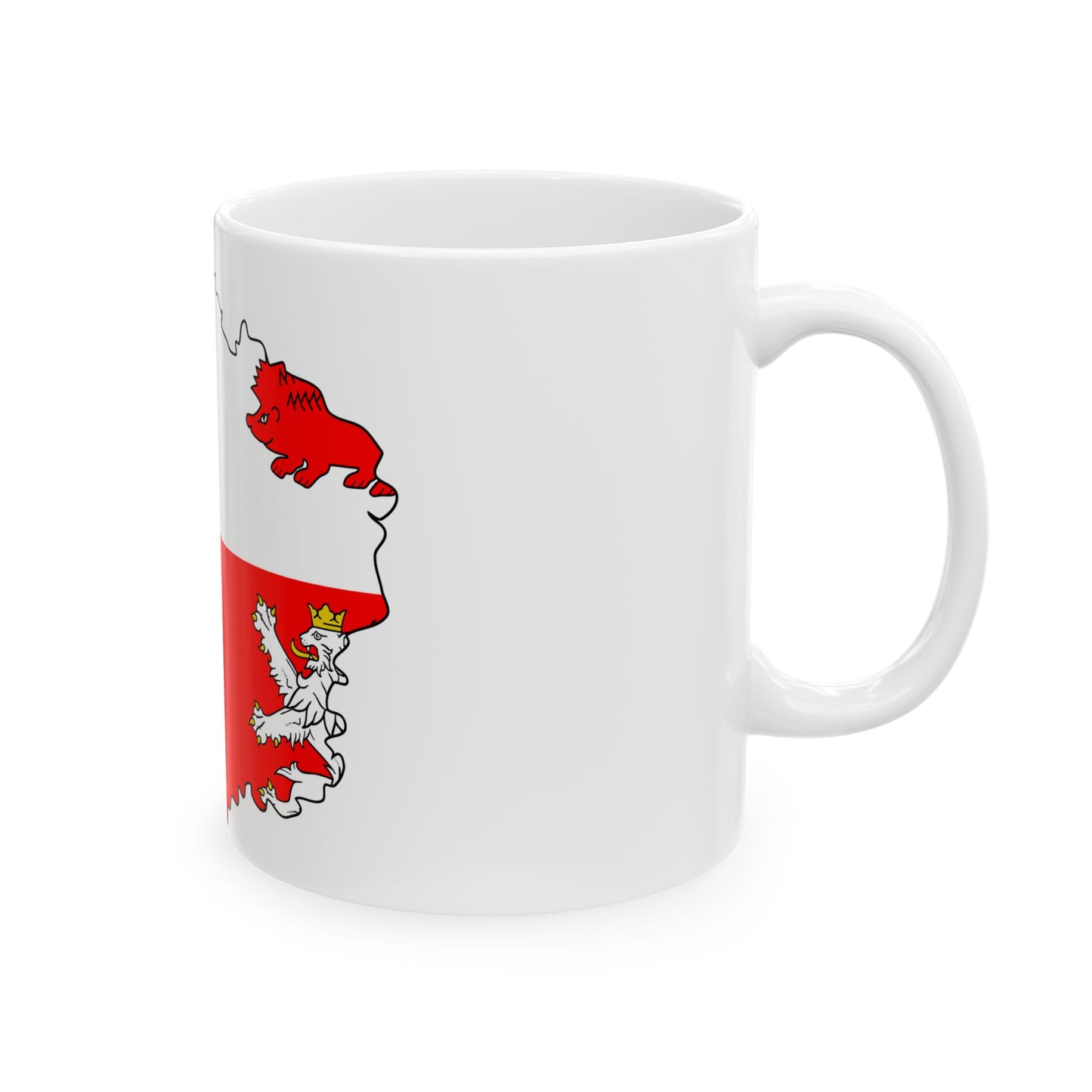 Flag-map of Vysocina Region (Czech Republic) White Coffee Mug-Go Mug Yourself