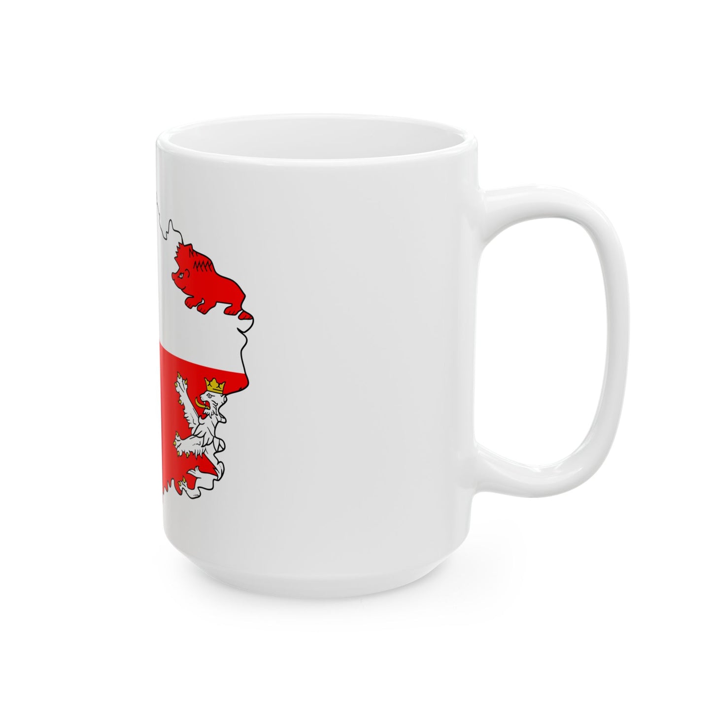 Flag-map of Vysocina Region (Czech Republic) White Coffee Mug-Go Mug Yourself