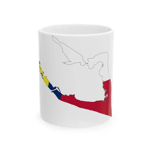 Flag map of Wake Island (United States) White Coffee Mug 11oz - Go Mug Yourself
