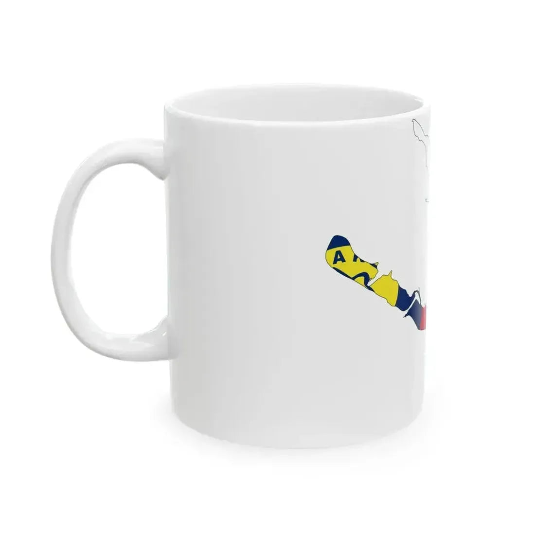 Flag map of Wake Island (United States) White Coffee Mug - Go Mug Yourself