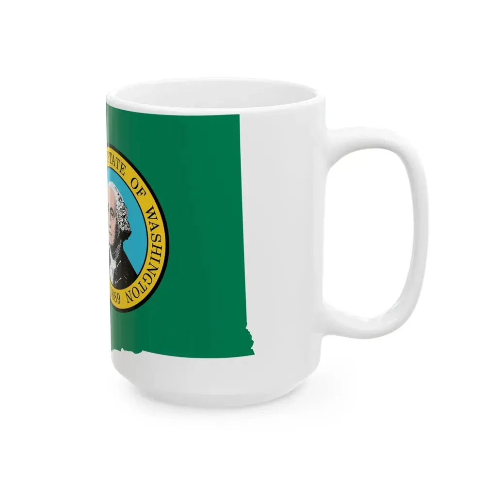 Flag map of Washington (United States) White Coffee Mug - Go Mug Yourself