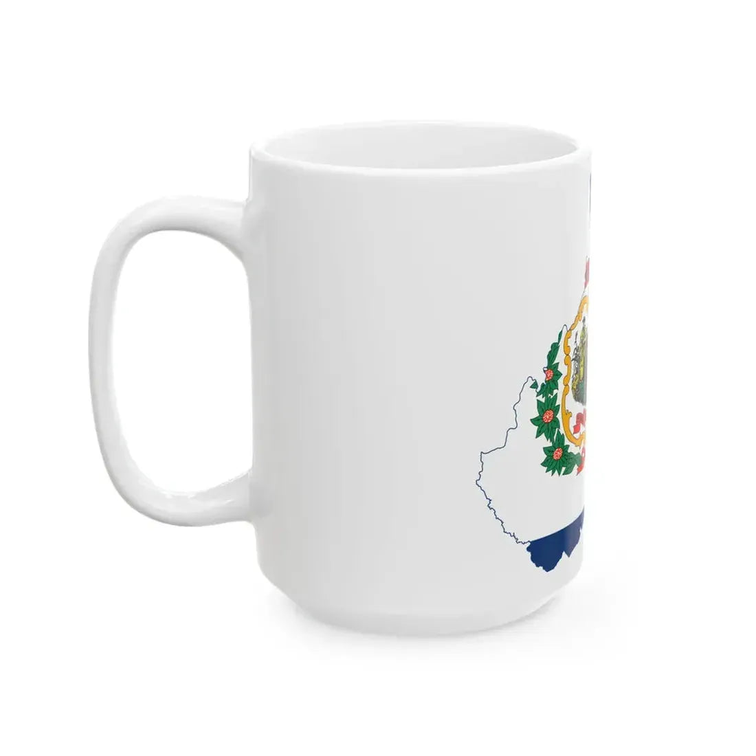 Flag-map of West Virginia (United States) White Coffee Mug - Go Mug Yourself
