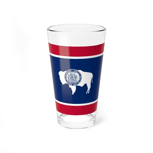 Flag-map of Wyoming (United States) Pint Glass 16oz 16oz - Go Mug Yourself