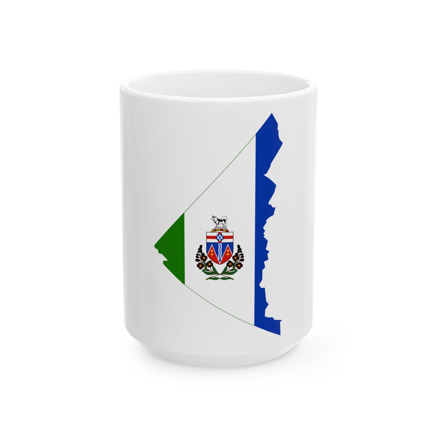 Flag-map of Yukon (Canada) White Coffee Mug-15oz-Go Mug Yourself