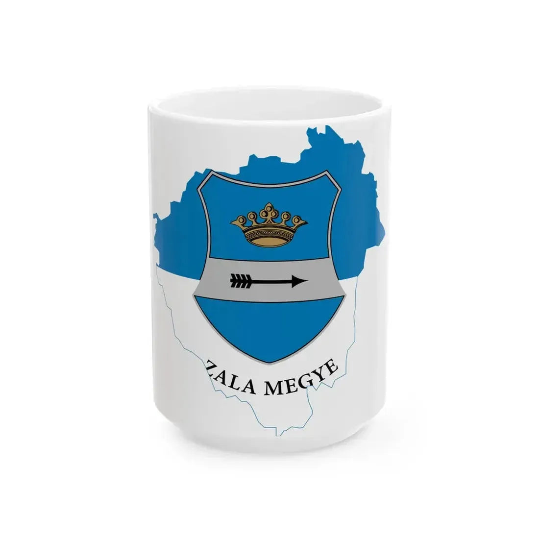 Flag-map of Zala County (Hungary) White Coffee Mug 15oz - Go Mug Yourself