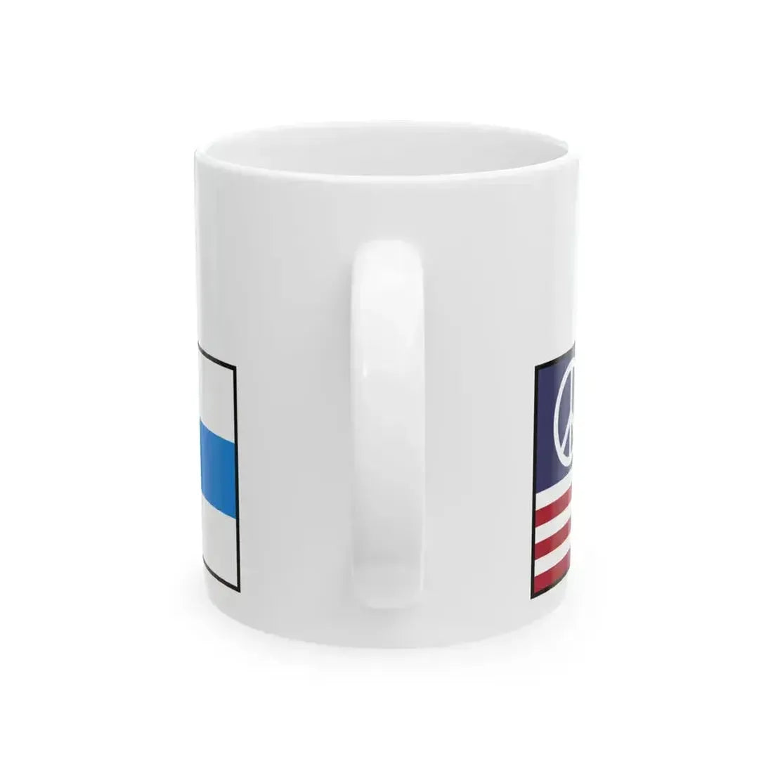 Flag mix United States Russia EU peace (Russia) White Coffee Mug - Go Mug Yourself
