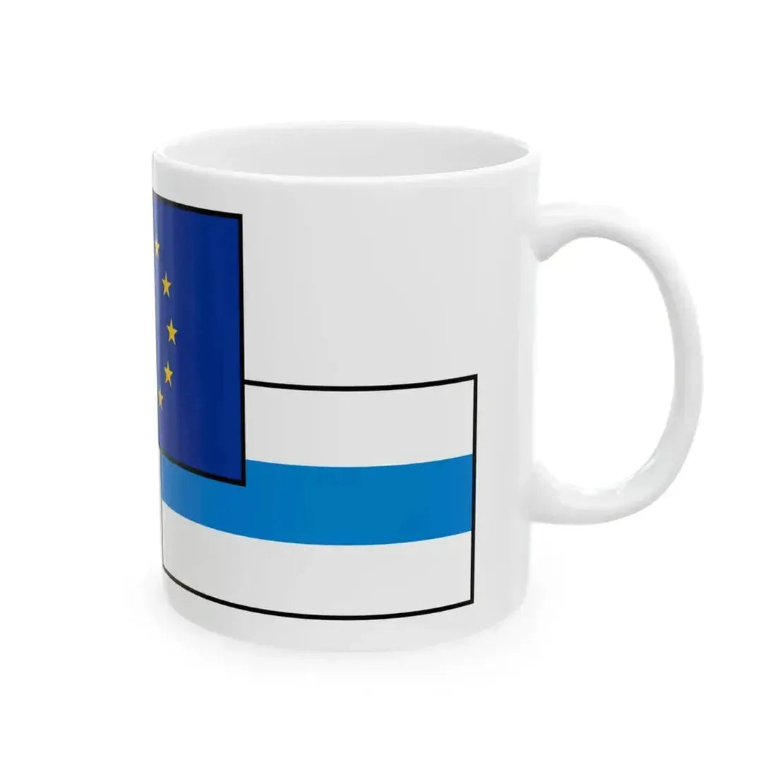 Flag mix United States Russia EU peace (Russia) White Coffee Mug - Go Mug Yourself