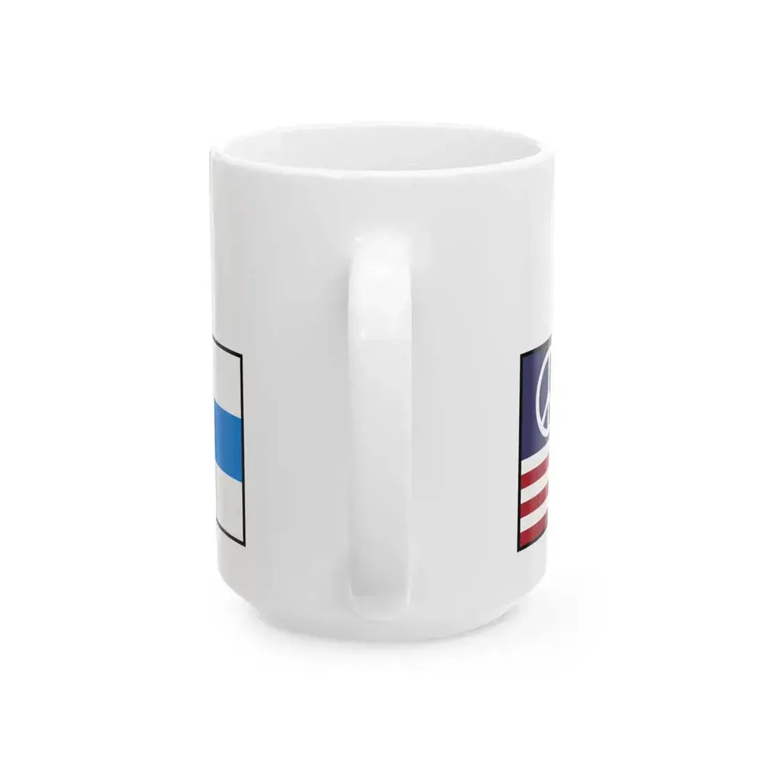 Flag mix United States Russia EU peace (Russia) White Coffee Mug - Go Mug Yourself
