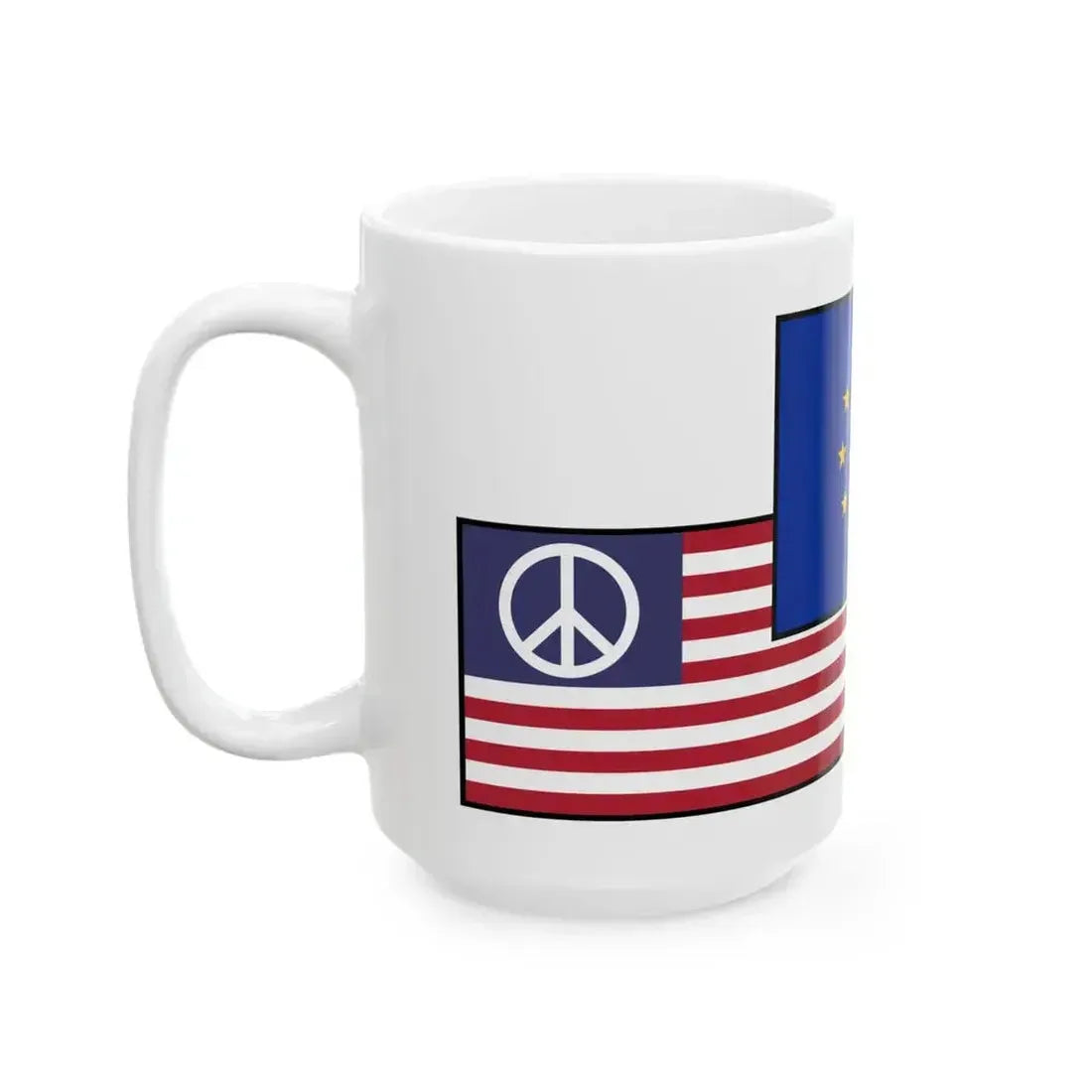 Flag mix United States Russia EU peace (Russia) White Coffee Mug - Go Mug Yourself