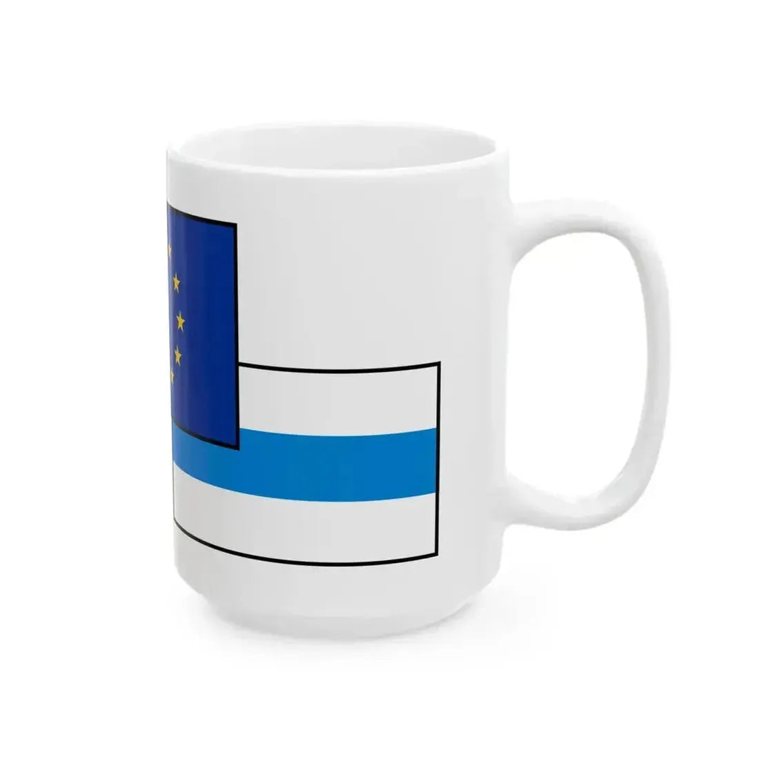 Flag mix United States Russia EU peace (Russia) White Coffee Mug - Go Mug Yourself
