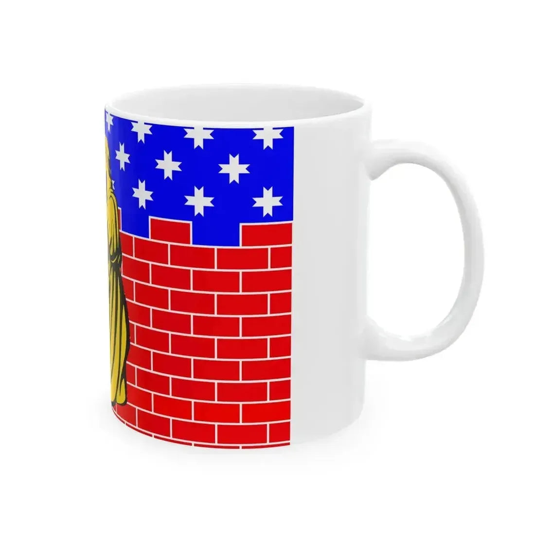 Flag Novoe Deviatkino Leningrad oblast (Russia) White Coffee Mug - Go Mug Yourself