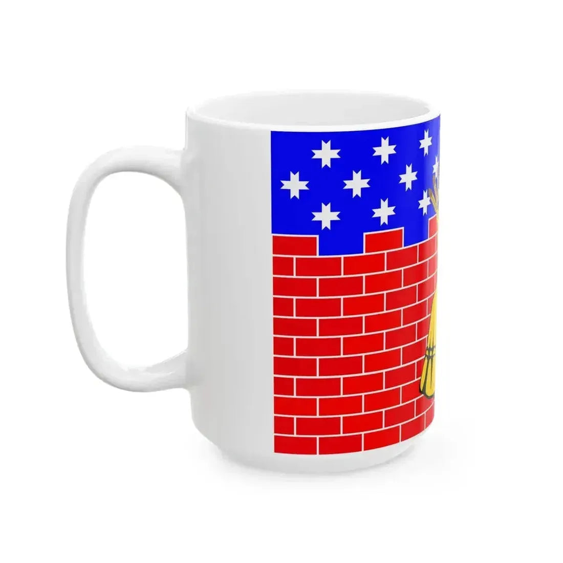 Flag Novoe Deviatkino Leningrad oblast (Russia) White Coffee Mug - Go Mug Yourself