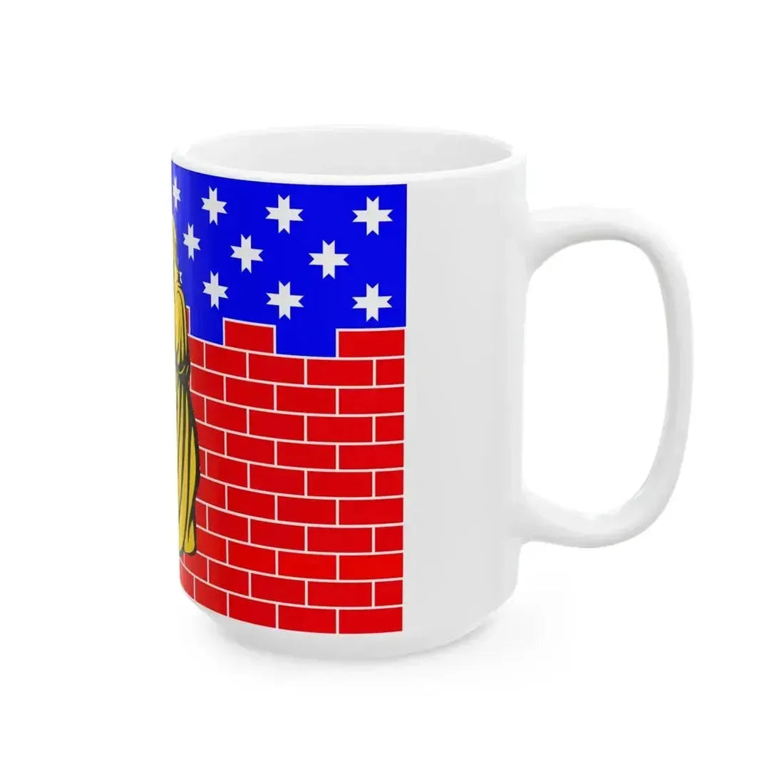 Flag Novoe Deviatkino Leningrad oblast (Russia) White Coffee Mug - Go Mug Yourself