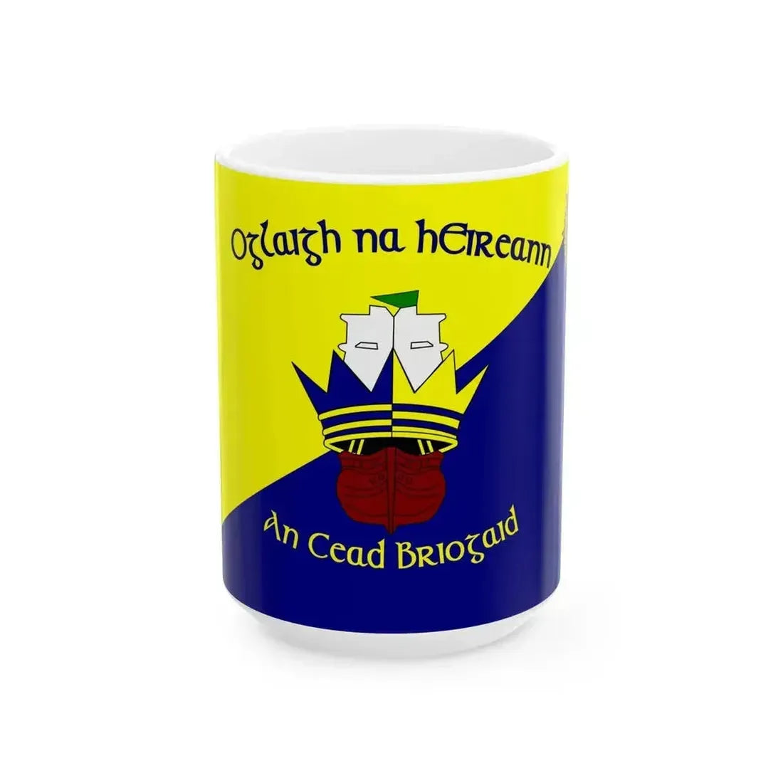 Flag of 1st Brigade Ireland (Ireland) White Coffee Mug 15oz - Go Mug Yourself
