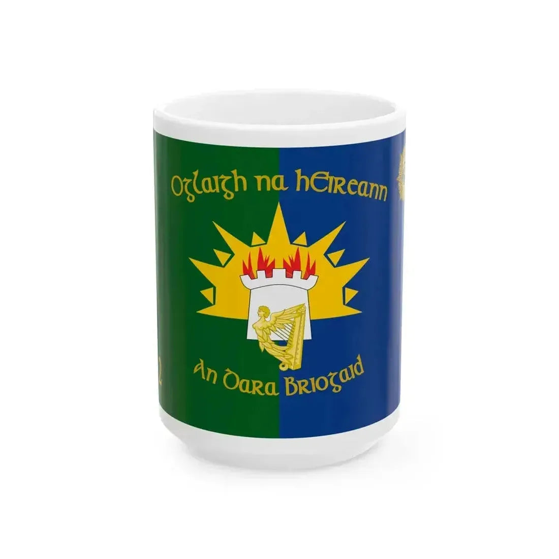 Flag of 2nd Brigade Ireland (Ireland) White Coffee Mug 15oz - Go Mug Yourself