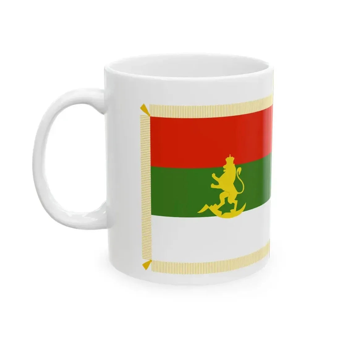 Flag of 4-th Bitola Volunteer Battalion obverse and reverse (Bulgaria) White Coffee Mug - Go Mug Yourself