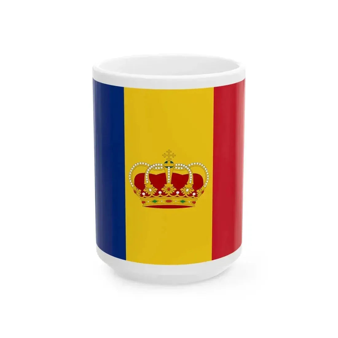 Flag of a Romanian naval officer as the captain of a merchant ship 1939 (Oman) White Coffee Mug 15oz - Go Mug Yourself
