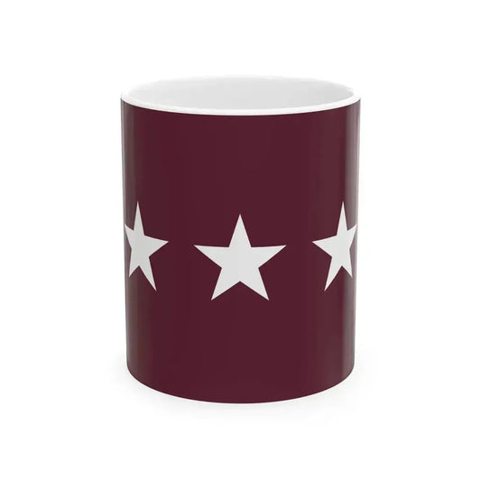Flag of a United States Army Department lieutenant general (United States) White Coffee Mug 11oz - Go Mug Yourself