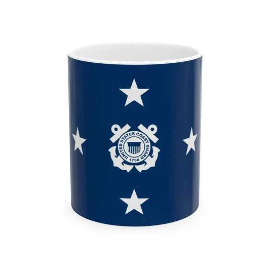 Flag of a United States Coast Guard admiral (United States) White Coffee Mug 11oz - Go Mug Yourself