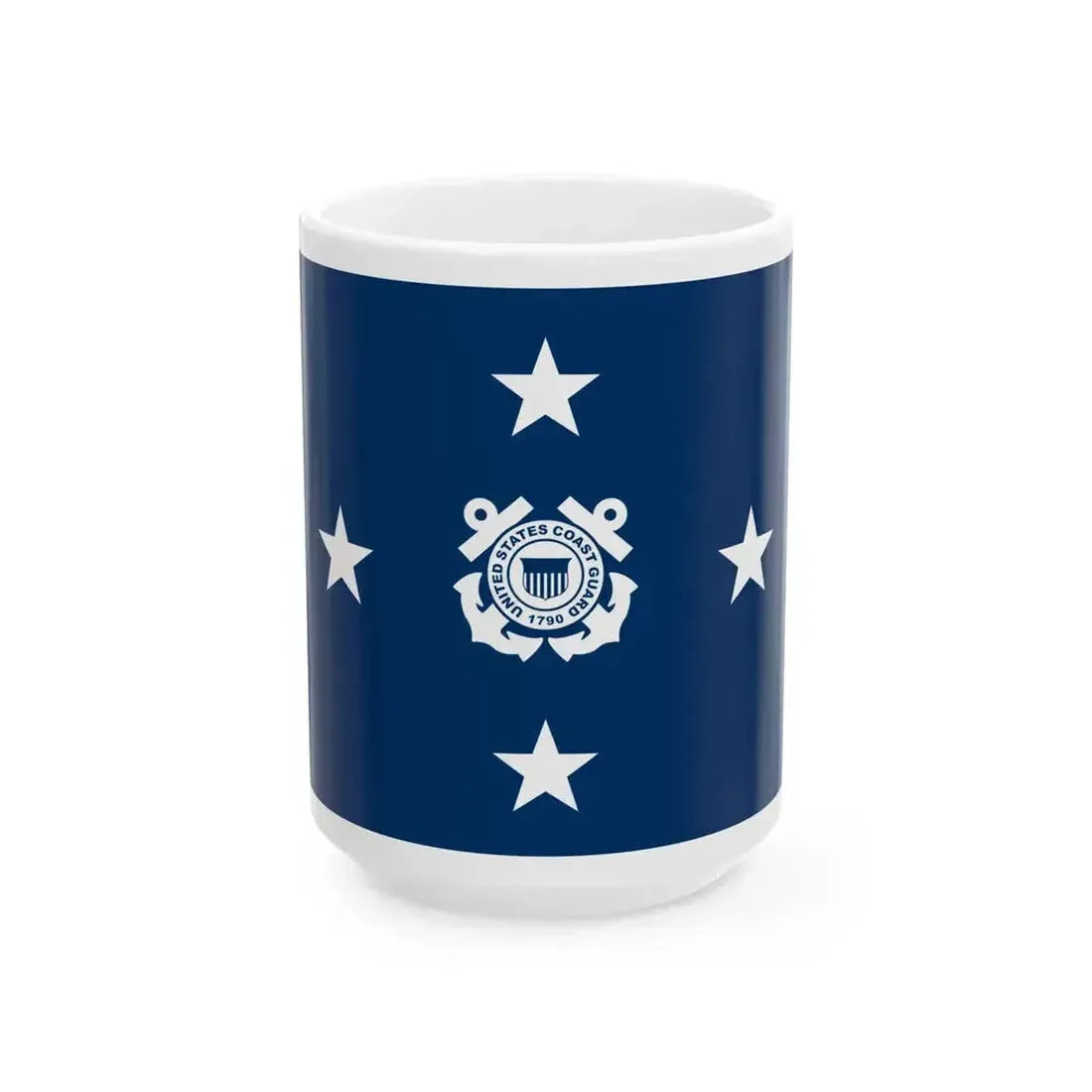 Flag of a United States Coast Guard admiral (United States) White Coffee Mug 15oz - Go Mug Yourself