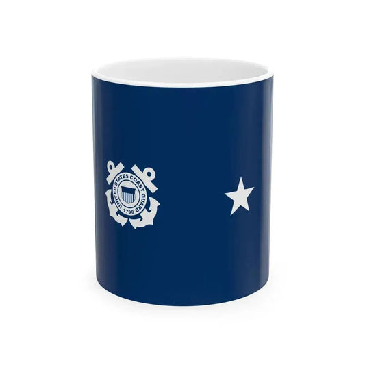 Flag of a United States Coast Guard rear admiral lower half (United States) White Coffee Mug 11oz - Go Mug Yourself