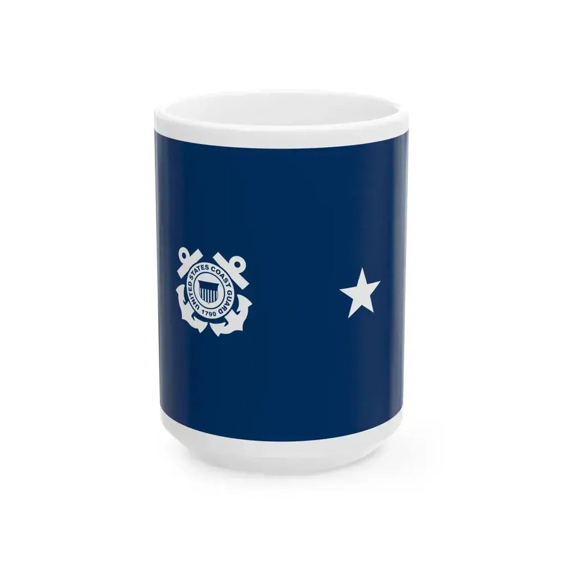 Flag of a United States Coast Guard rear admiral lower half (United States) White Coffee Mug 15oz - Go Mug Yourself