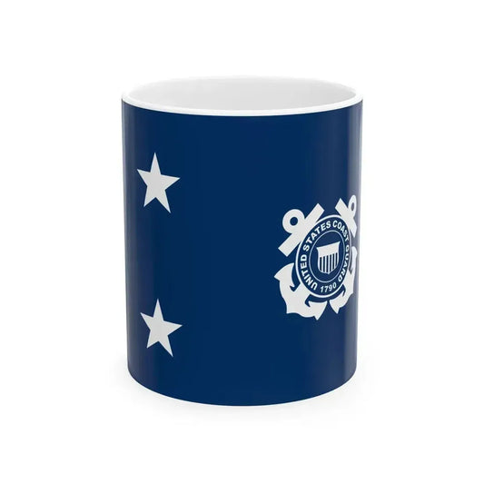 Flag of a United States Coast Guard rear admiral (United States) White Coffee Mug 11oz - Go Mug Yourself