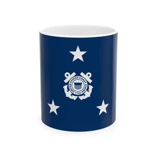 Flag of a United States Coast Guard vice admiral (United States) White Coffee Mug 11oz - Go Mug Yourself