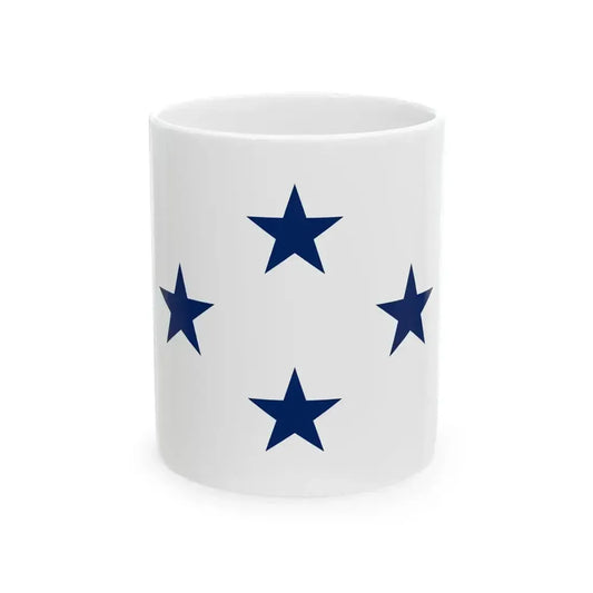 Flag of a United States Navy admiral non-executive (United States) White Coffee Mug 11oz - Go Mug Yourself