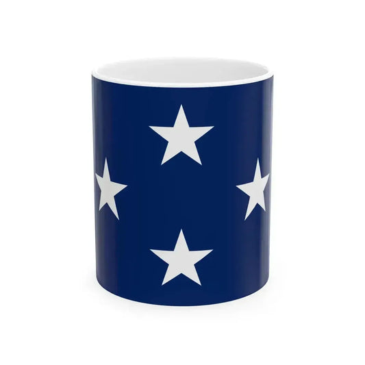 Flag of a United States Navy admiral (United States) White Coffee Mug 11oz - Go Mug Yourself