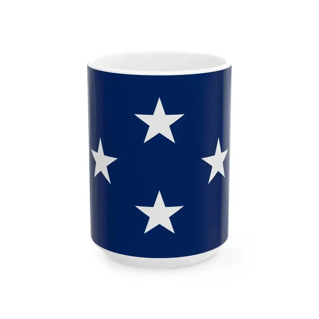 Flag of a United States Navy admiral (United States) White Coffee Mug 15oz - Go Mug Yourself