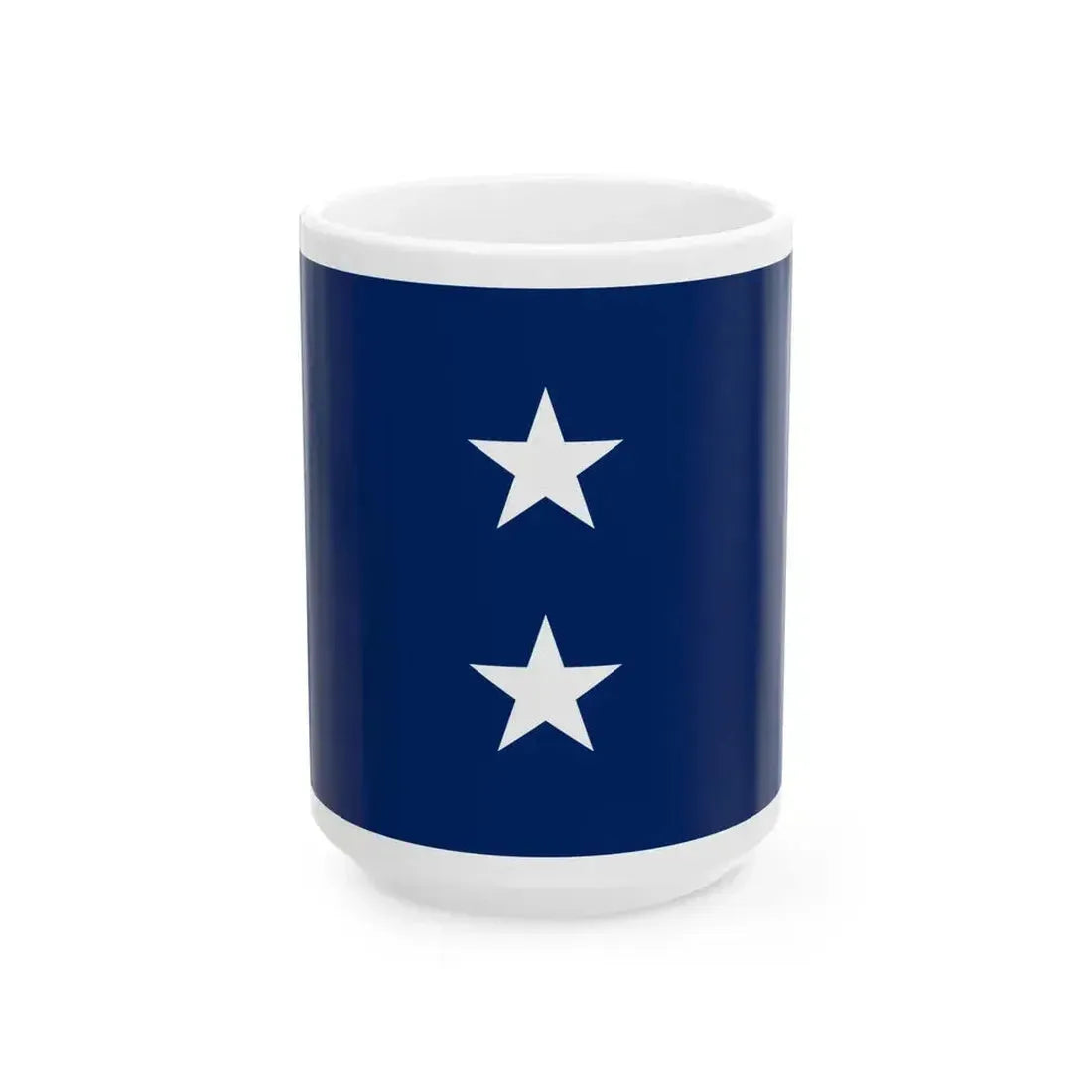 Flag of a United States Navy rear admiral (United States) White Coffee Mug 15oz - Go Mug Yourself